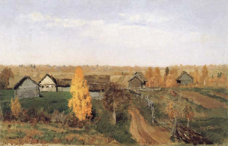 Levitan, Isaak Golden Autumn-village and small town Norge oil painting art